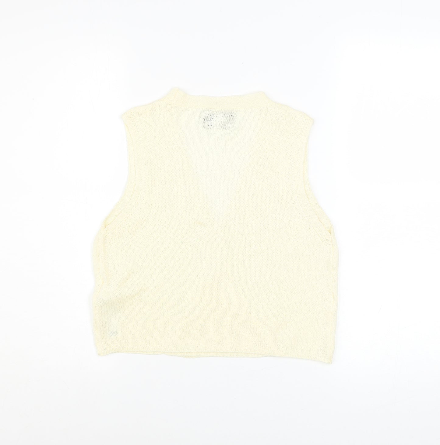 ASOS DESIGN Women’s Ivory Knit Button Vest Jumper Size S