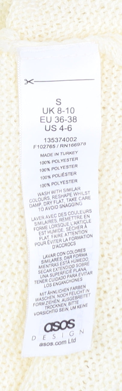 ASOS DESIGN Women’s Ivory Knit Button Vest Jumper Size S