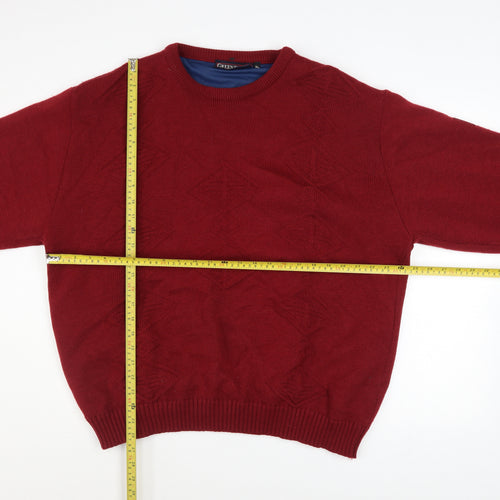 Greenwoods Performance Men's Red XL Crew Neck Wool Blend Jumper