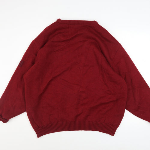 Greenwoods Performance Men's Red XL Crew Neck Wool Blend Jumper