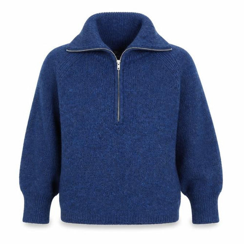 ASOS Women’s Blue High Neck Chunky Knit Half Zip Jumper Size 12