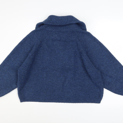 ASOS Women’s Blue High Neck Chunky Knit Half Zip Jumper Size 12