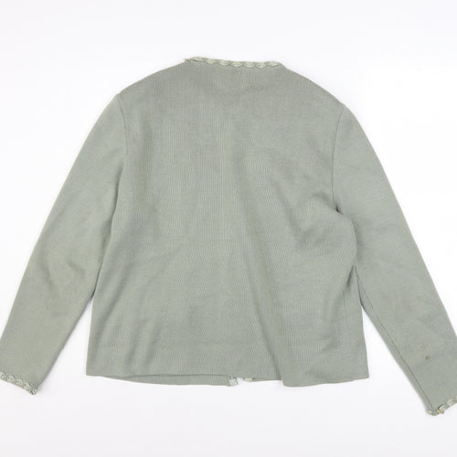 Tricoville Women’s Green Cardigan UK 16 Classic Knit Long Sleeve