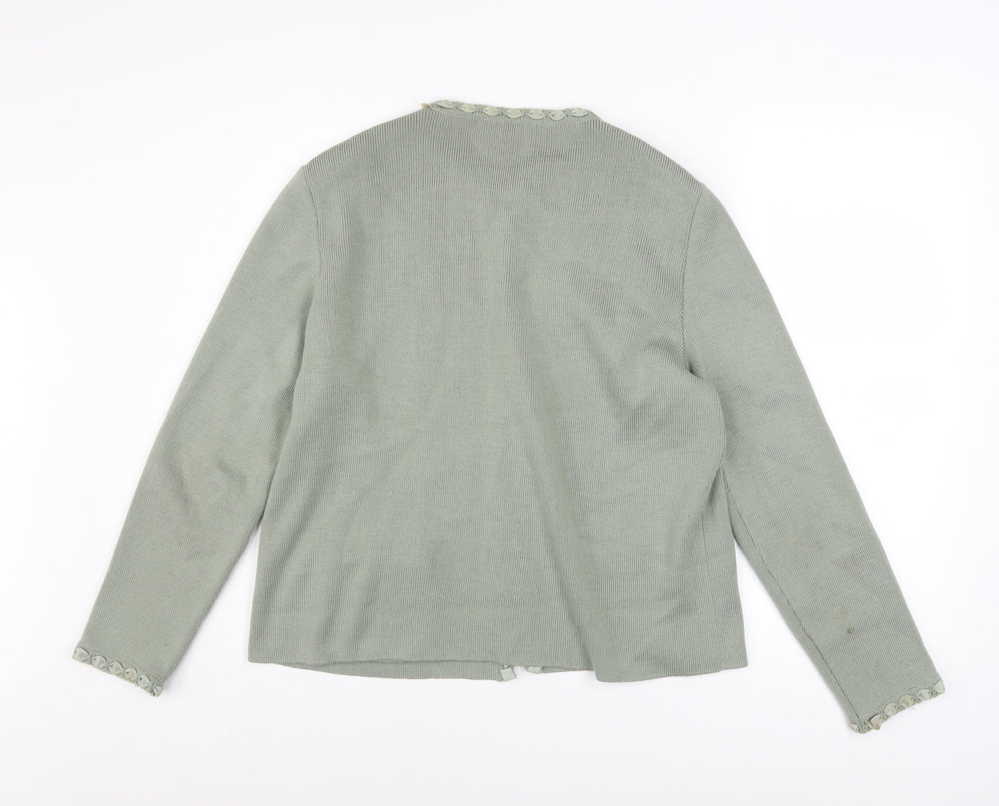 Tricoville Women’s Green Cardigan UK 16 Classic Knit Long Sleeve