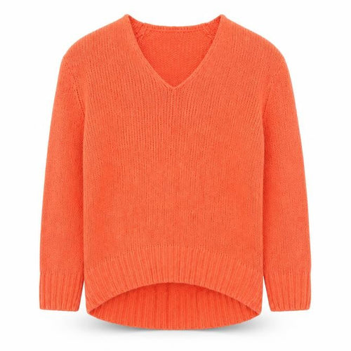 Marks and Spencer Women’s Orange V-Neck Knit Jumper Size S