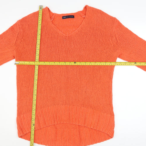 Marks and Spencer Women’s Orange V-Neck Knit Jumper Size S