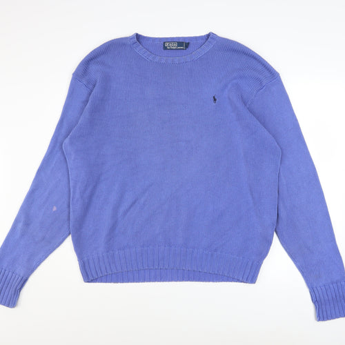 Ralph Lauren Men’s Blue Cotton Crew Neck Jumper Size L