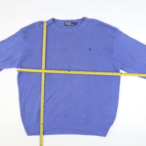 Ralph Lauren Men’s Blue Cotton Crew Neck Jumper Size L