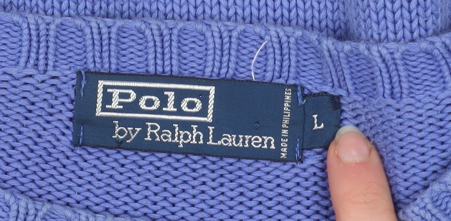 Ralph Lauren Men’s Blue Cotton Crew Neck Jumper Size L