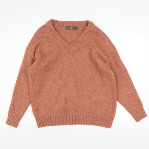 Primark Womens Brown V-Neck Knit Pullover Jumper XS