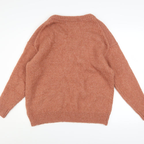 Primark Womens Brown V-Neck Knit Pullover Jumper XS