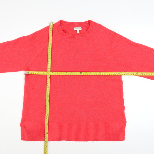 Monsoon Women Red Crew Neck Pullover Jumper Size M Acrylic Knit