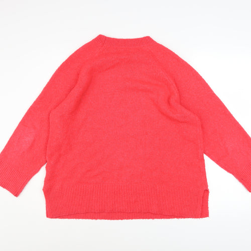 Monsoon Women Red Crew Neck Pullover Jumper Size M Acrylic Knit