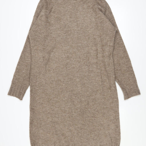 New Look Women’s Beige Jumper Dress Size S Long Sleeve Knitwear