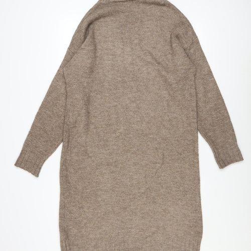 New Look Women’s Beige Jumper Dress Size S Long Sleeve Knitwear