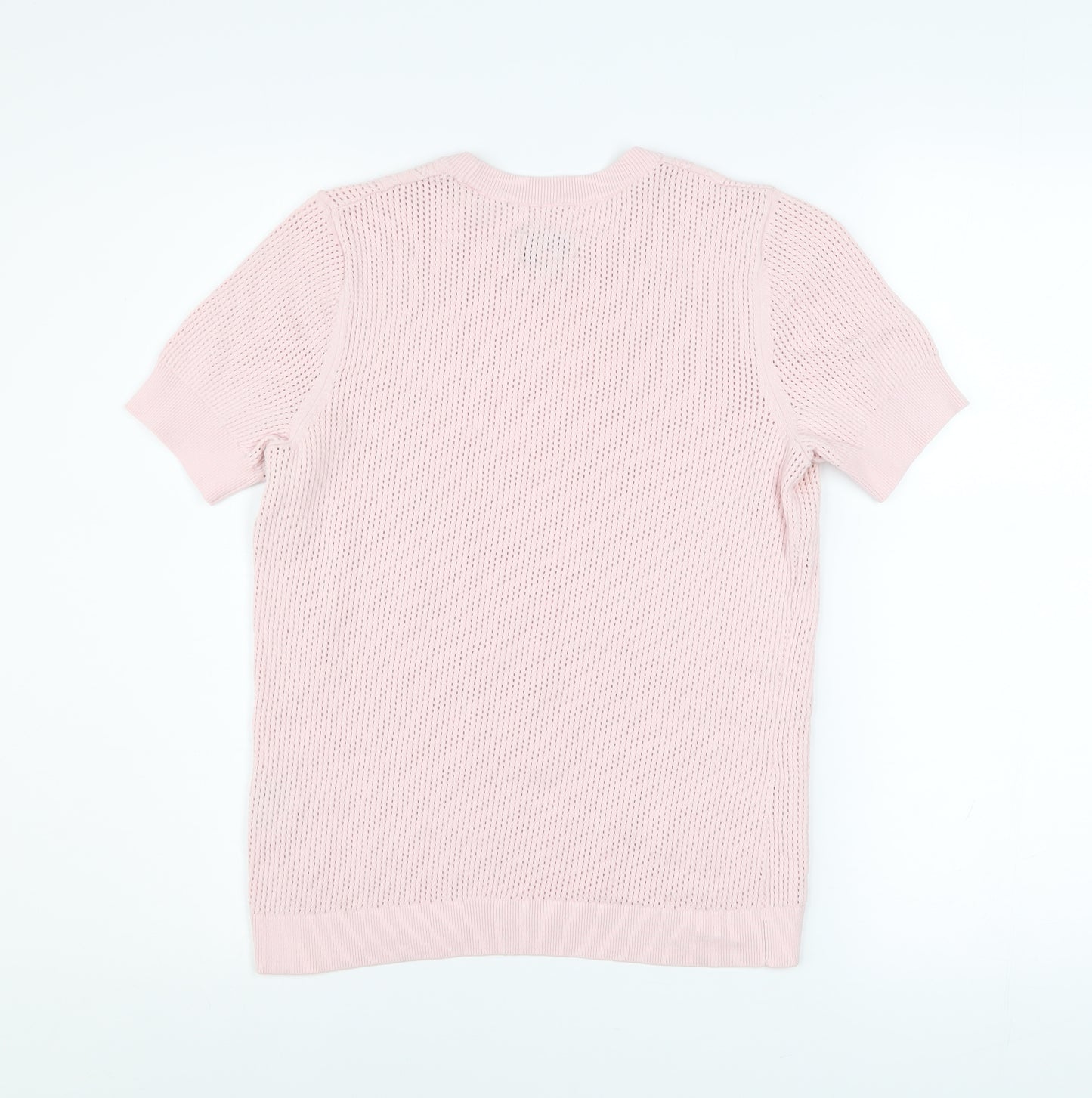 Jack Wills Women Pink Knit Short Sleeve Crew Neck Top Size 12