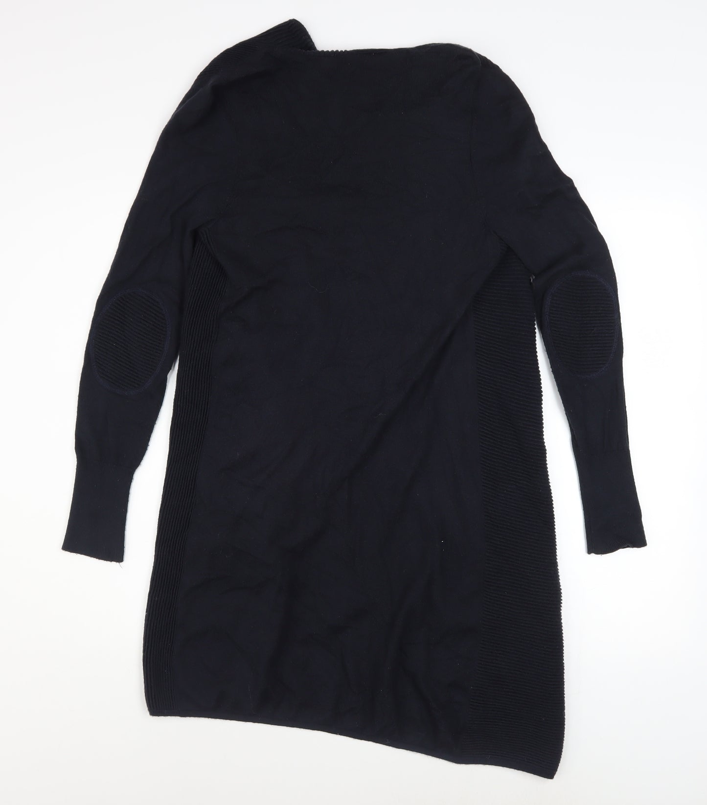 Mint Velvet Womens Black Cotton Blend Long Zip Coatigan Size 6