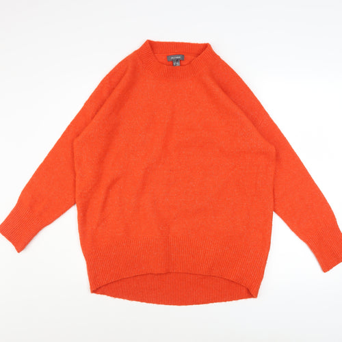 Primark Women's Orange Crew Neck Relaxed Fit Knit Jumper Size S 10/12