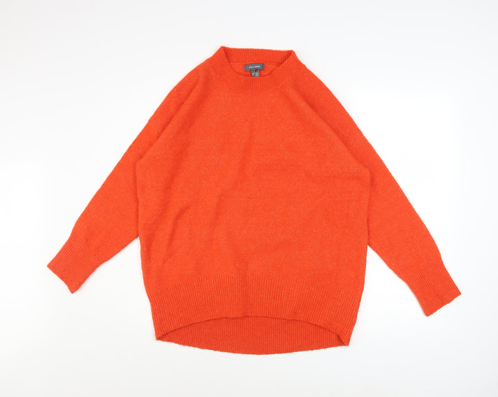 Primark Women's Orange Crew Neck Relaxed Fit Knit Jumper Size S 10/12
