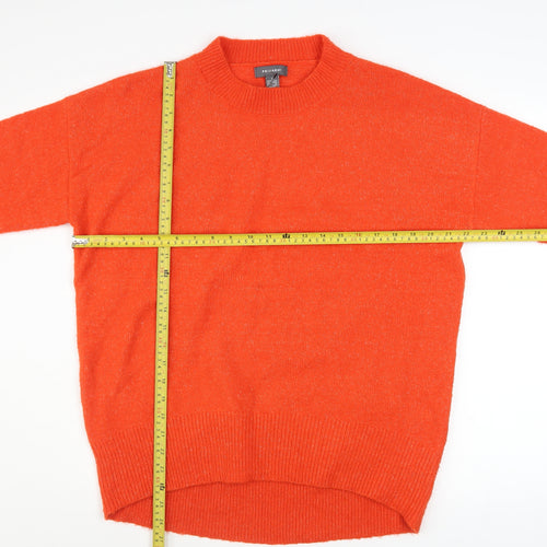 Primark Women's Orange Crew Neck Relaxed Fit Knit Jumper Size S 10/12