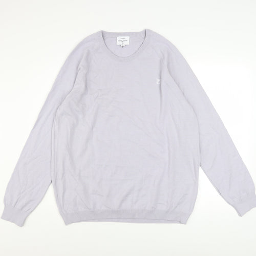 Peter Werth Men Grey XL Wool Blend Crew Neck Jumper
