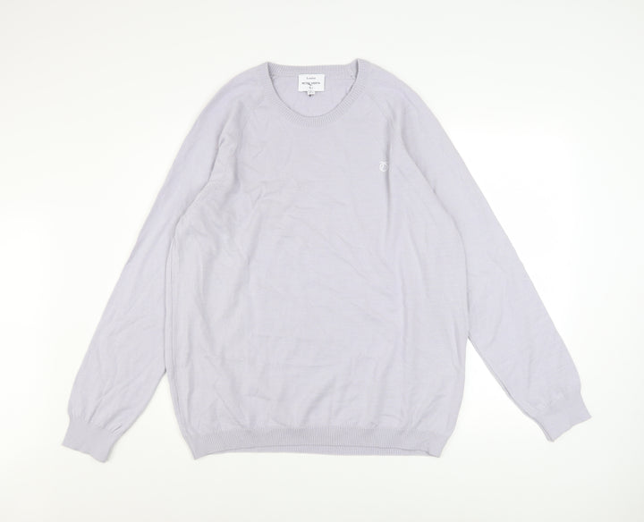 Peter Werth Men Grey XL Wool Blend Crew Neck Jumper