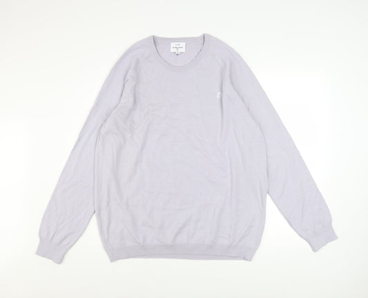 Peter Werth Men Grey XL Wool Blend Crew Neck Jumper