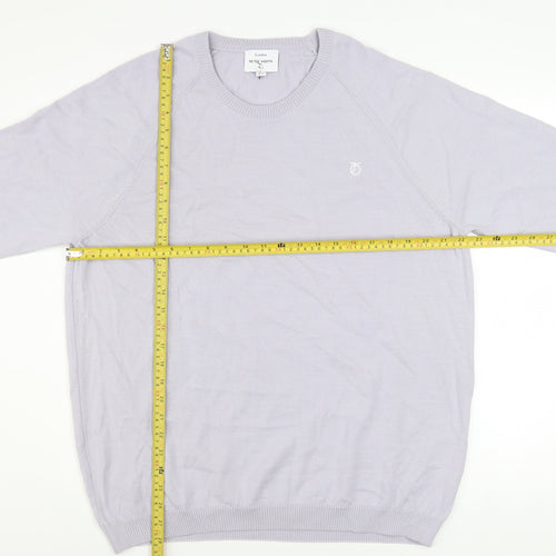 Peter Werth Men Grey XL Wool Blend Crew Neck Jumper