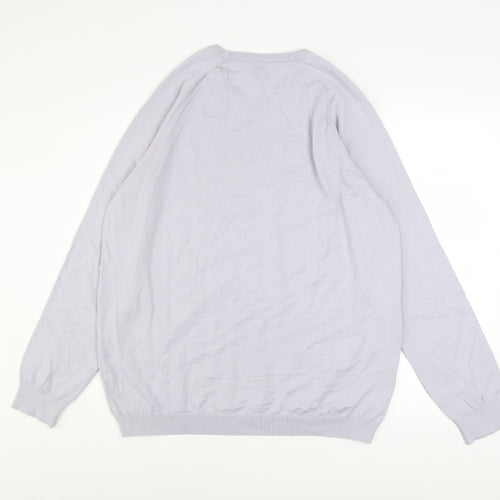 Peter Werth Men Grey XL Wool Blend Crew Neck Jumper
