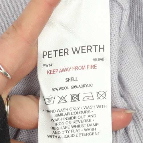Peter Werth Men Grey XL Wool Blend Crew Neck Jumper