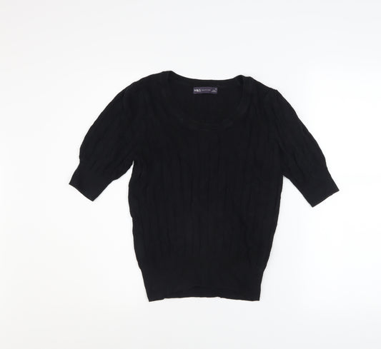 Marks and Spencer Women's Black Knit Blouse Size 10