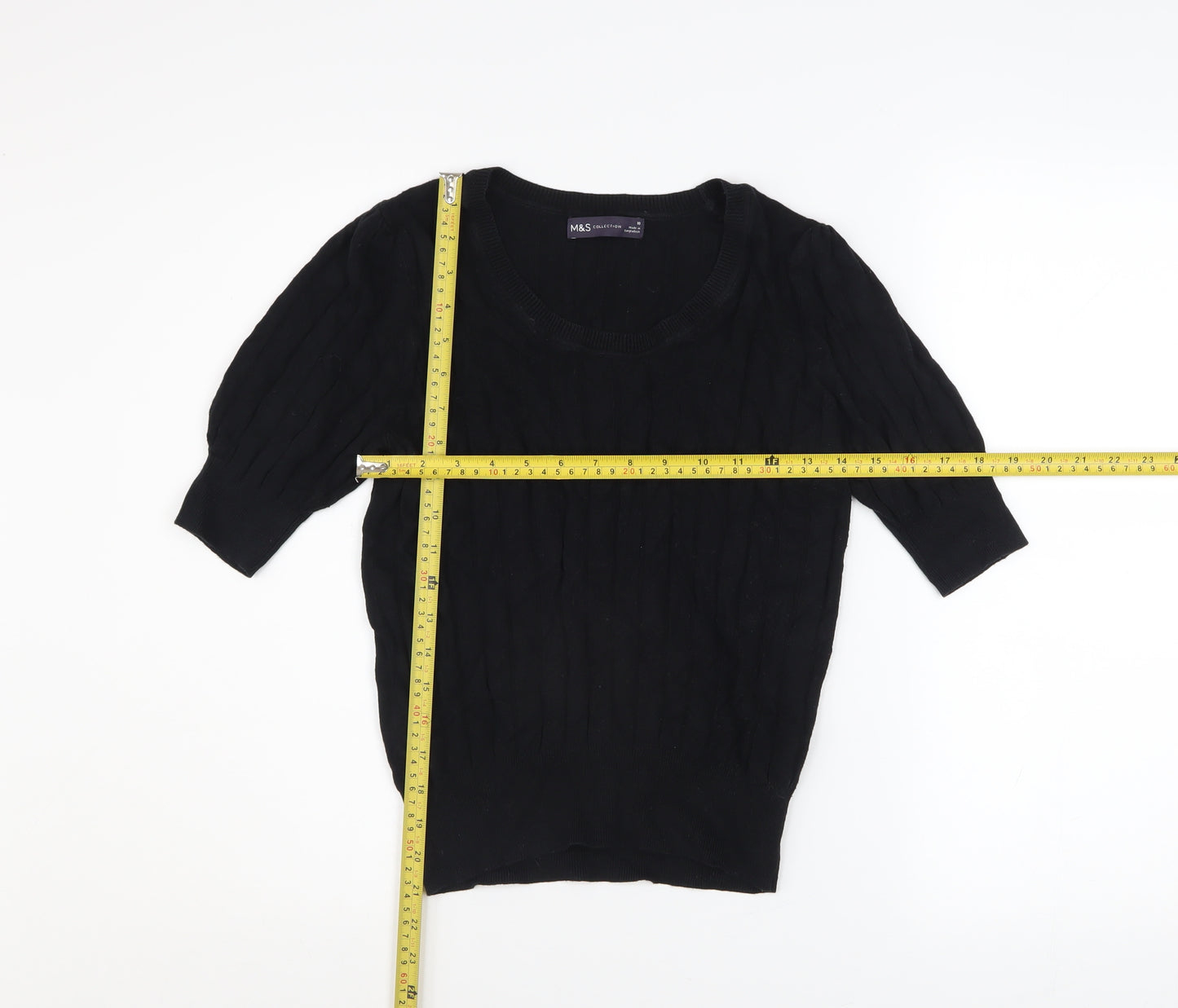 Marks and Spencer Women's Black Knit Blouse Size 10