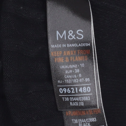 Marks and Spencer Women's Black Knit Blouse Size 10