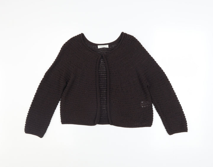 Precis Petite Women's Brown Open Knit Cardigan Size S Petite