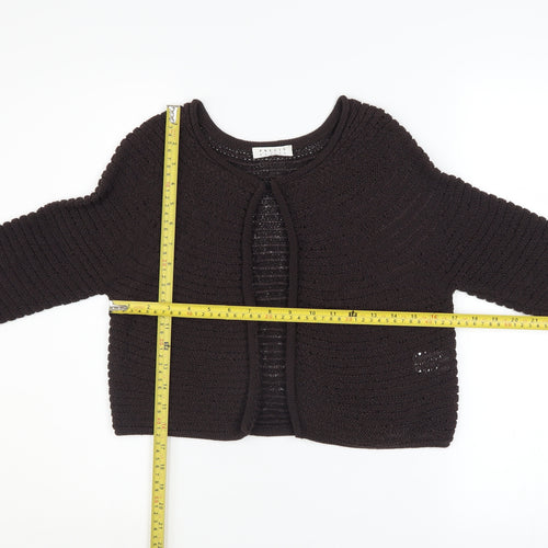 Precis Petite Women's Brown Open Knit Cardigan Size S Petite