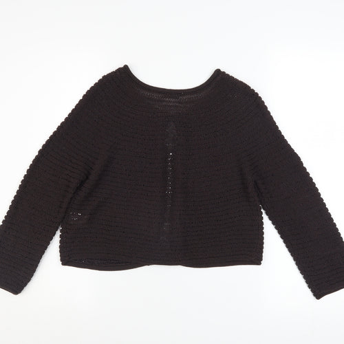 Precis Petite Women's Brown Open Knit Cardigan Size S Petite