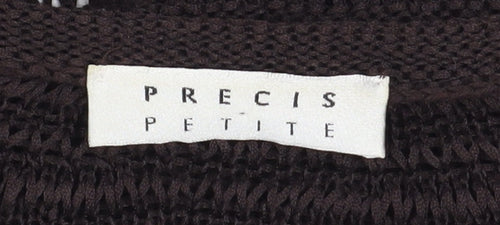 Precis Petite Women's Brown Open Knit Cardigan Size S Petite