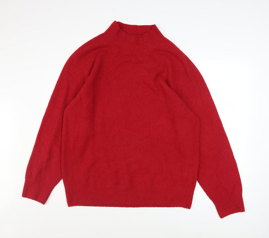 Uniqlo Men’s Red Wool Mock Neck Pullover Jumper XL