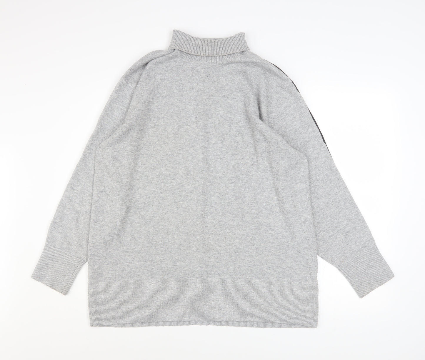 French Connection Men Grey High Neck Wool Blend Pullover Jumper Size M