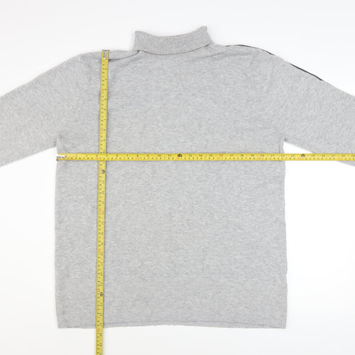French Connection Men Grey High Neck Wool Blend Pullover Jumper Size M