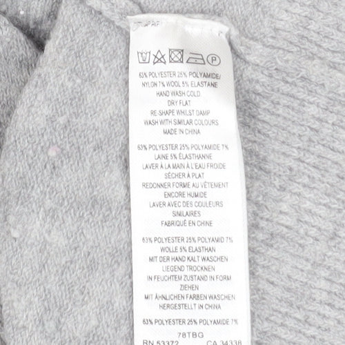 French Connection Men Grey High Neck Wool Blend Pullover Jumper Size M