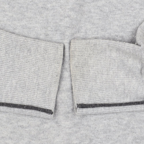 French Connection Men Grey High Neck Wool Blend Pullover Jumper Size M