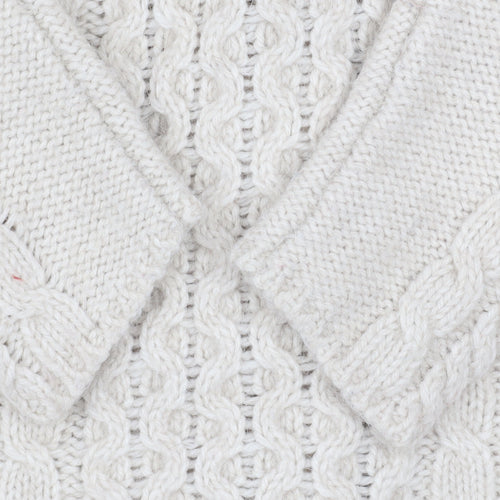 Topshop Women’s Ivory Cable Knit Zip Jacket UK 12