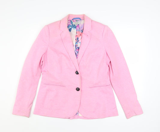 Joules Women’s Pink Regular Fit Blazer Jacket Size 12