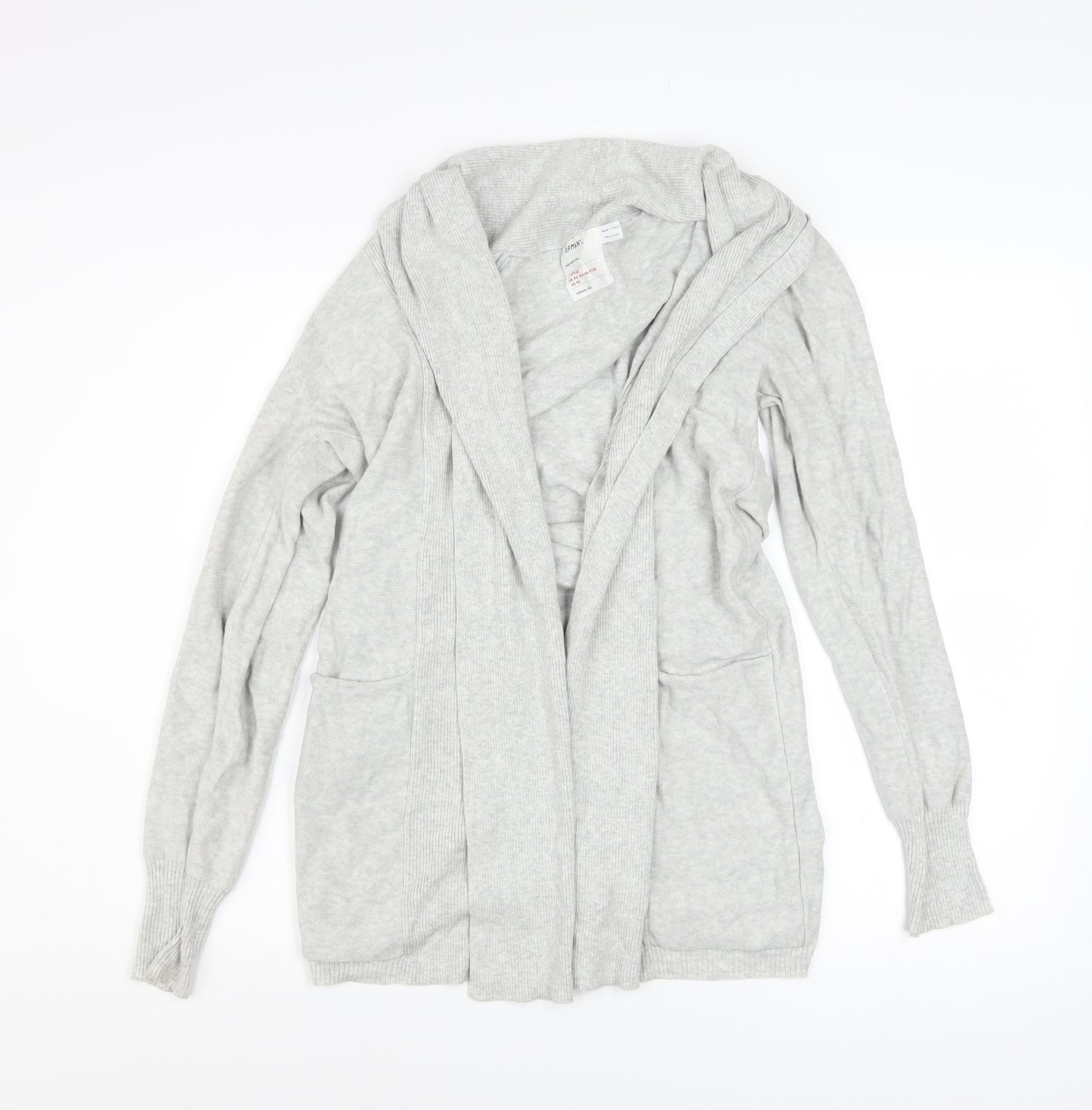 Topman Men Grey XS Cotton Knit Open Cardigan Jumper