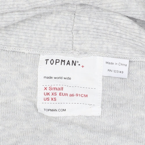 Topman Men Grey XS Cotton Knit Open Cardigan Jumper