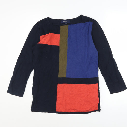 Next Womens Multicoloured Geometric Cotton Jumper Size 8