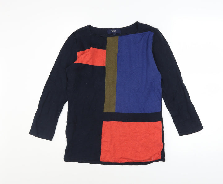 Next Womens Multicoloured Geometric Cotton Jumper Size 8