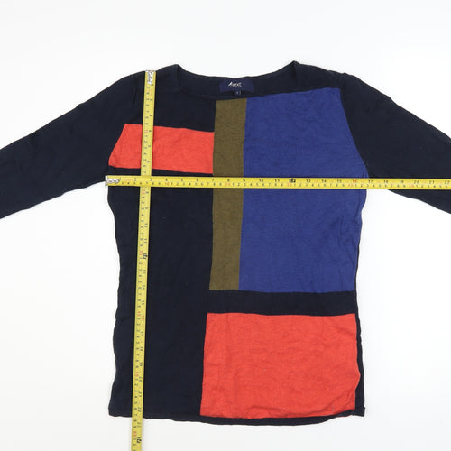 Next Womens Multicoloured Geometric Cotton Jumper Size 8