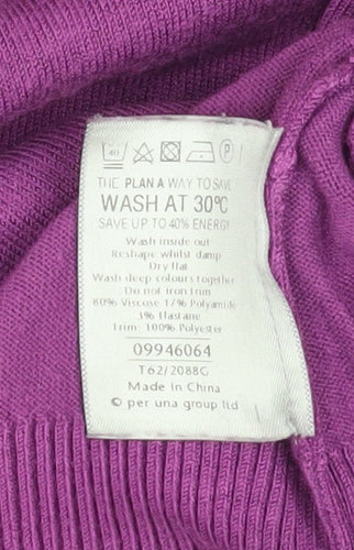 Marks and Spencer Women Purple Size 18 Ruffle Scoop Neck Jumper